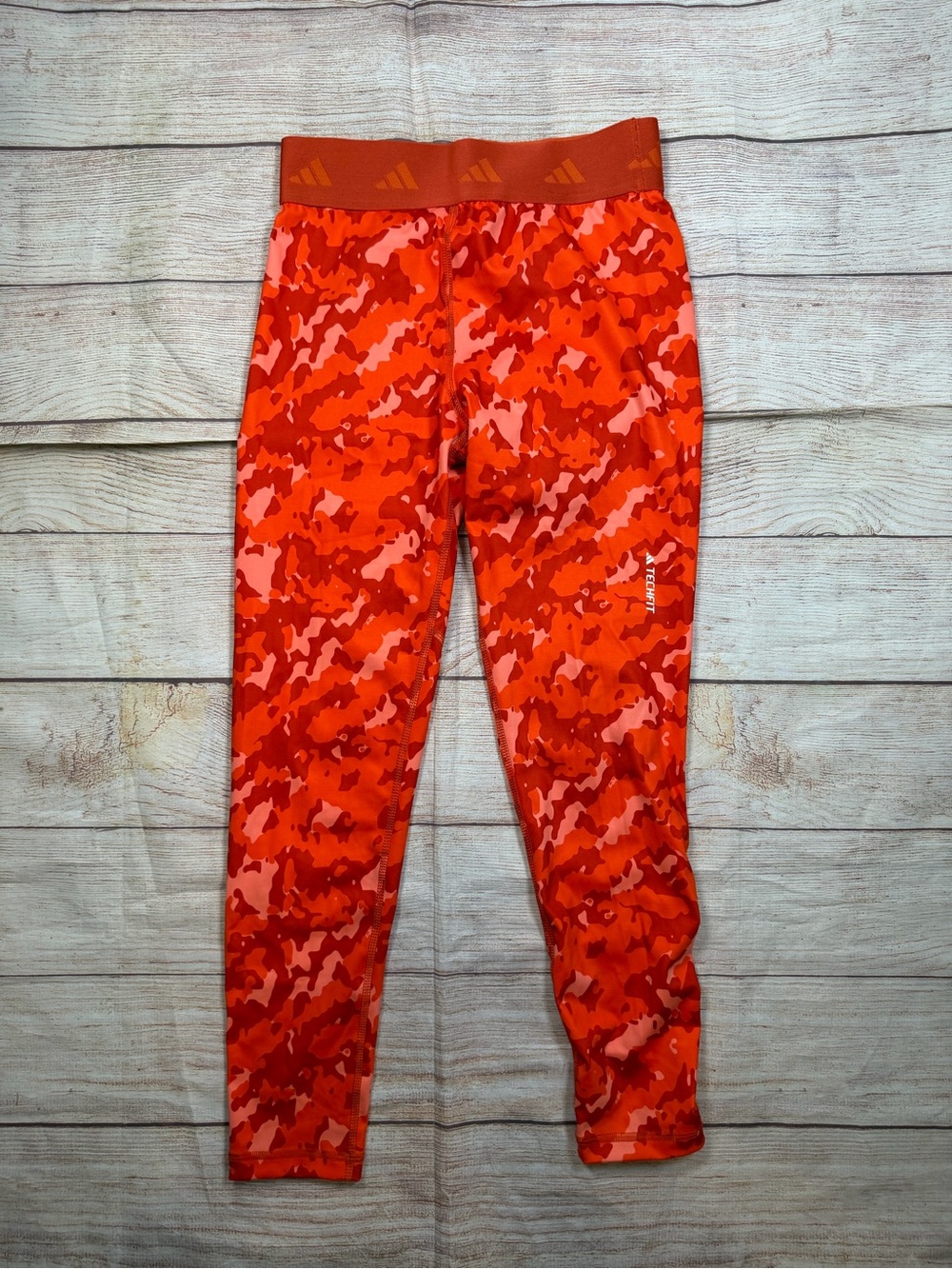 adidas‎ Techfit Orange and Red Camo Leggings
